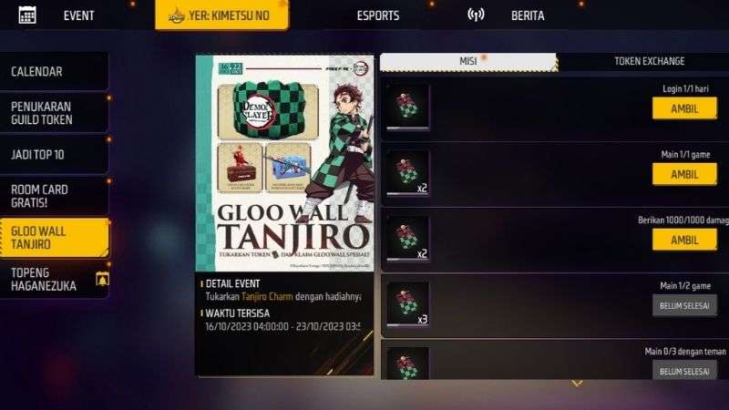 Cara Dapat Token Tanjiro Charm Di Free Fire