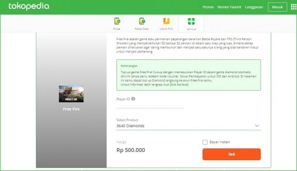 Kamu Juga Bisa Top Up Diamond Free Fire Lewat E Commerce Di Tokopedia Kamu Bisa Beli Diamond