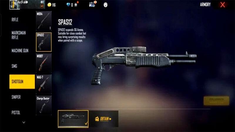 4 rekomendasi shotgun free fire tersakit