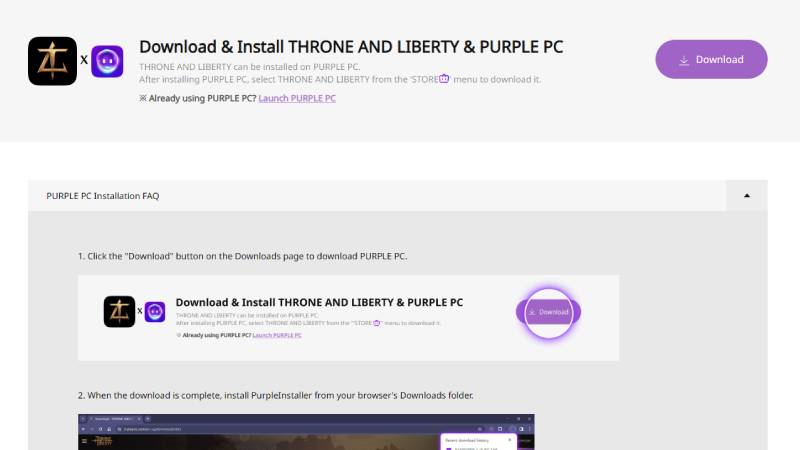 cara download throne and liberty - purple