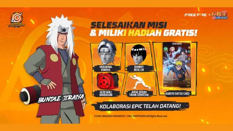 gameplay fitur Free Fire (FF) x Naruto Shippuden